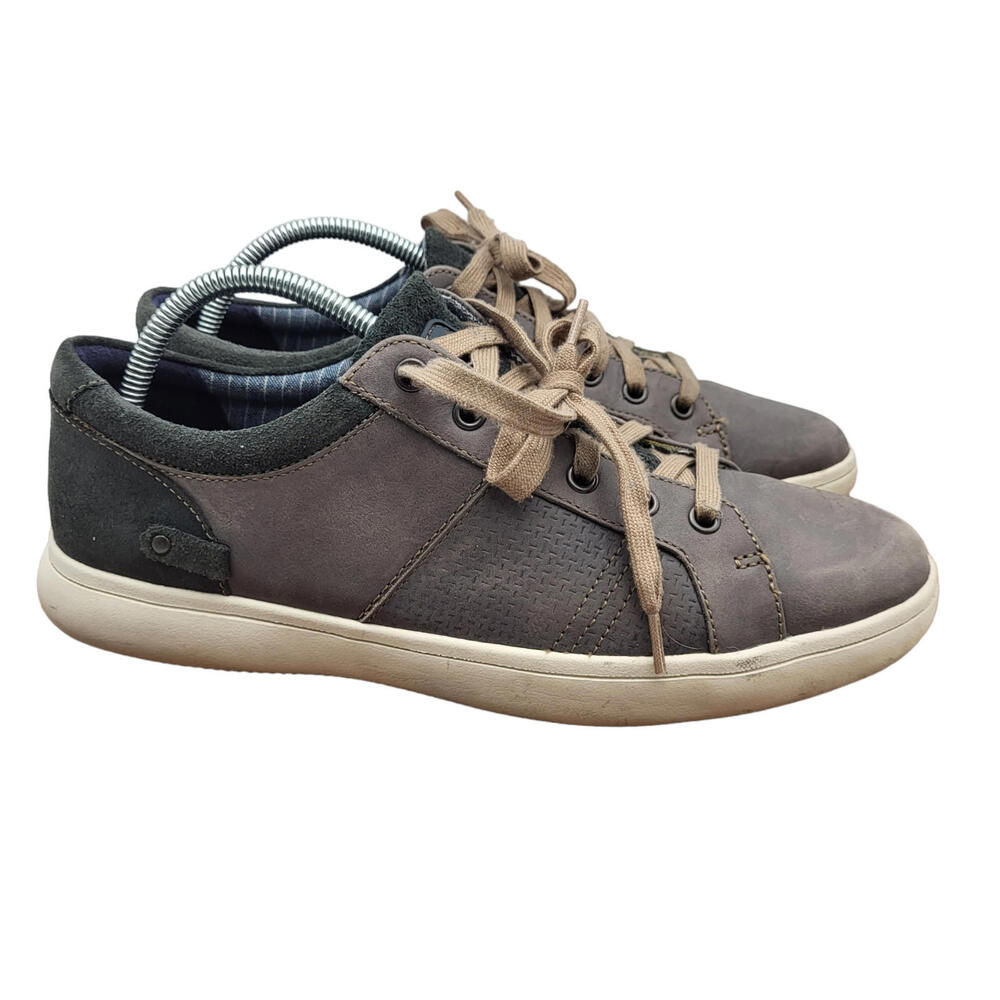 Rockport Colle Tie Sneakers Mens Size 8.5 M Gray Leather Comfort Sneaker Shoes‎